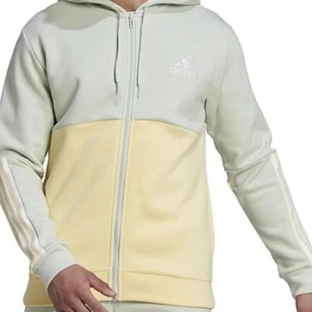ADIDAS Men’s Tech Full Zip Fleece Hoodie Performance Hooded Track JacketSize L